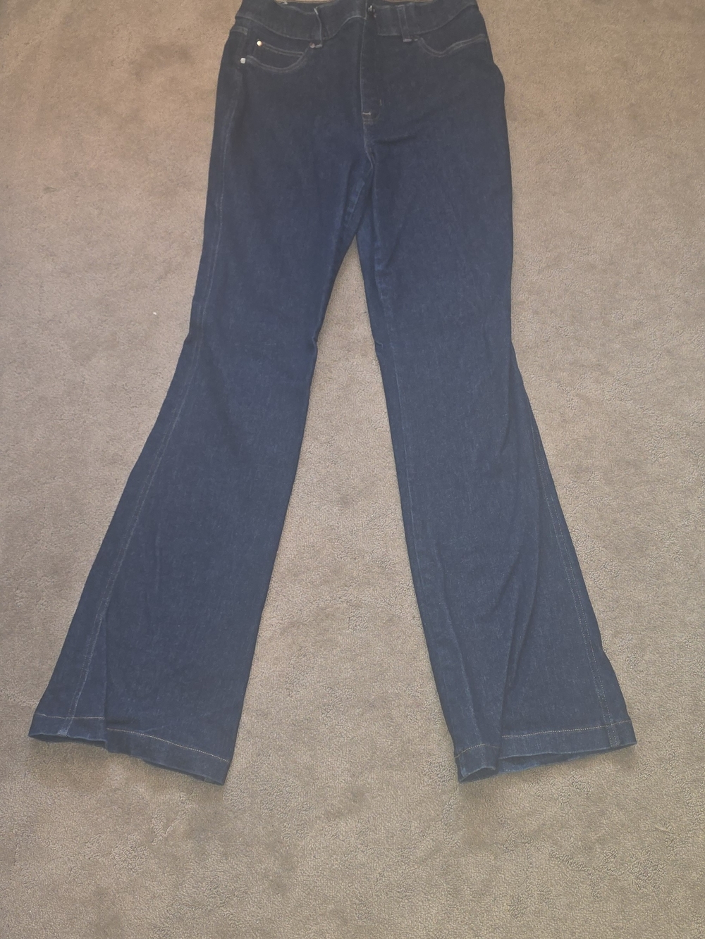 SPANX Women’s Dark Indigo High-Rise Flare Jeans - Picture 4 of 4